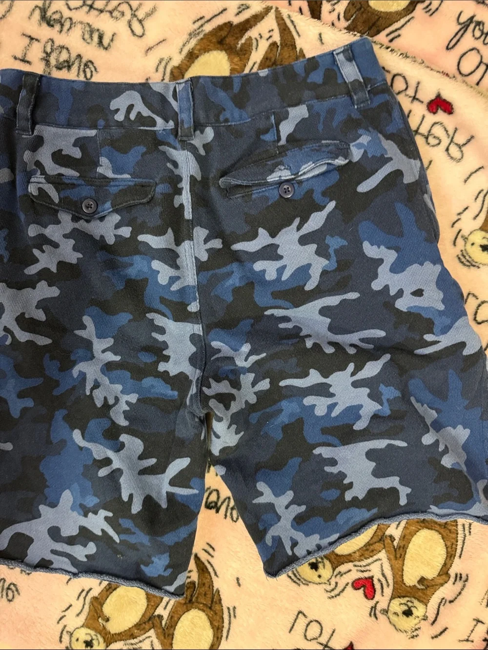 Polo by Ralph Lauren Men’s Blue Camo Cotton-Blend Shorts